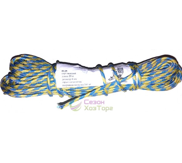 Шнур поліамідний з наповнювачем П-25 кольоровий (4мм, 25м) 